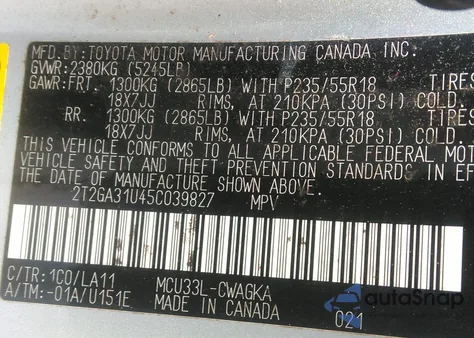 2005 Lexus Rx 330 from USA, damaged, VIN 2T2GA31U45C039827